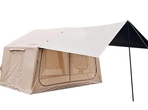 Inflatable Camping Tent with Large Tarps, 2/4/6/8 Person Glamping Inflatable Tents for Camping, Easy Setup Blow Up Tents Big House Includes Rainfly