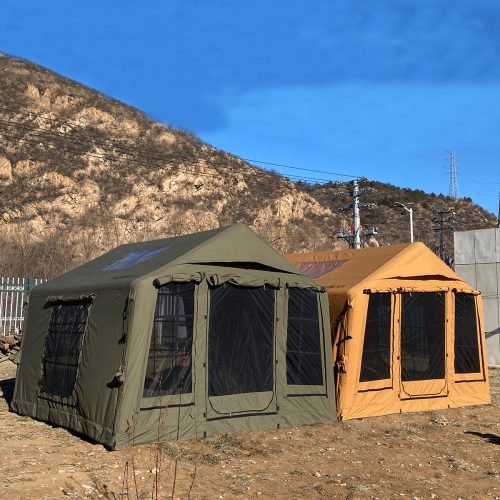 Inflatable Camping Tents Large Inflatable Camping Tent,Blow up Tent with Mesh Windows & Pump,Easy Setup 4 Season Glamping Tents Waterproof