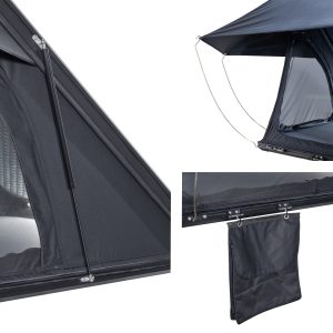 Aluminum Triangle Car Rooftop Tent 2 Person Clamshell Hard Top Roof Tent AHT131外部 300x300