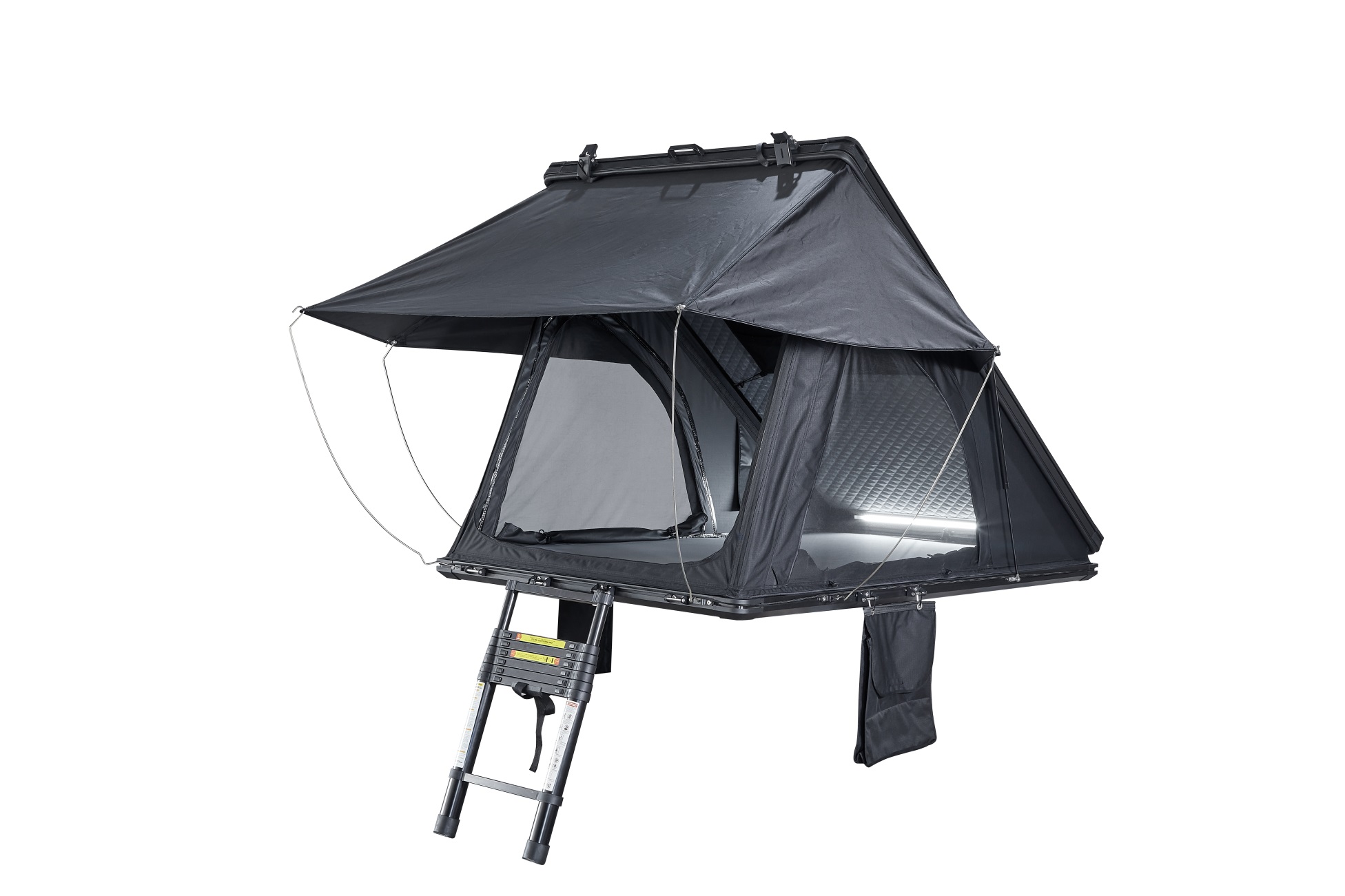 _X8A8616 Aluminum Triangle Car Rooftop Tent 2 Person Clamshell Hard Top Roof Tent